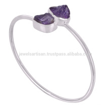 Bijoux en argent sterling en ligne Belle braguette en argent sterling 925 en pierre rugueuse Amethyst